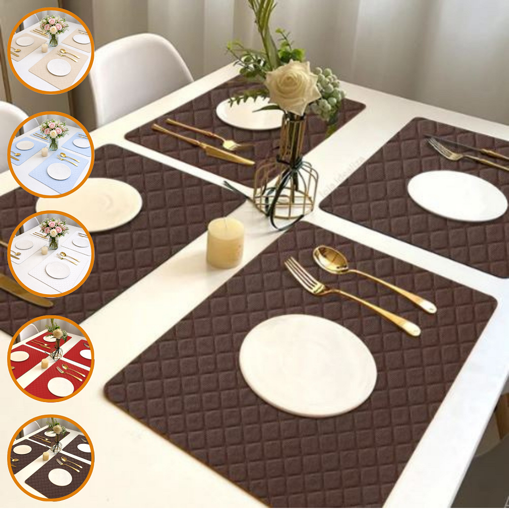6 Jogo Americano Matelasse Cor Marrom Pvc