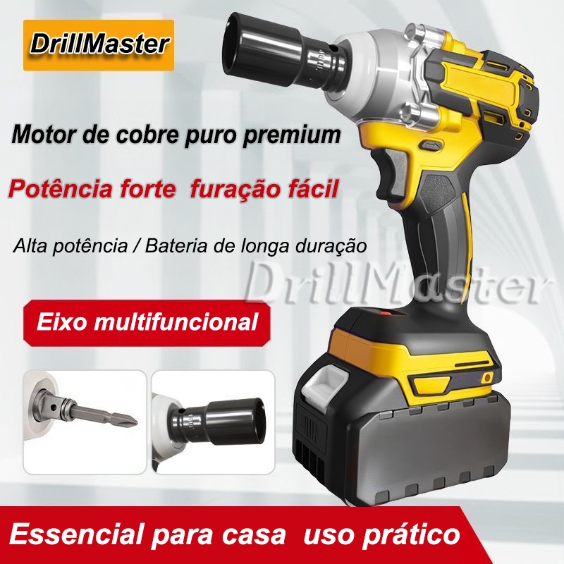 Chave De Impacto 480NM Parafusadeira Furadeira 02 Baterias 48v Brushless