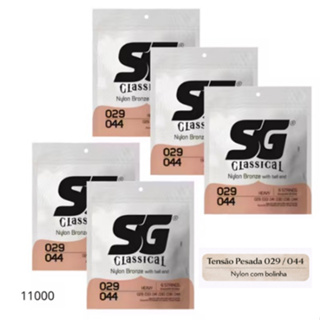 Kits Encordoamento SG Violão Nylon com Bolinha Cordas 029 044 Tensão Pesada em Oferta na Shopee