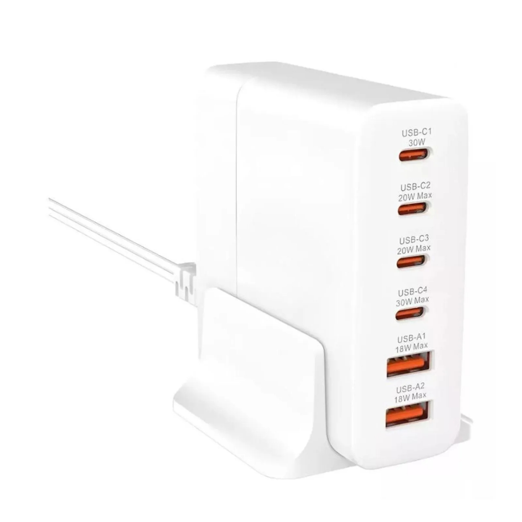 Carregador Turbo Tomate TT-8061C 80W Power Station 4 Type-C 2 USB PD QC