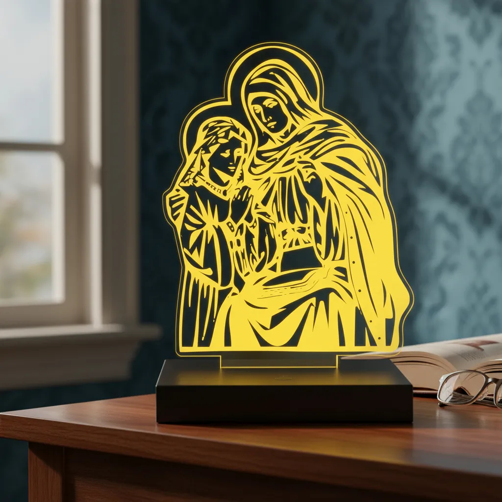 Luminária Led 3d | Santa Ana Sant'Ana | Abajur Presente Criativo Decoração