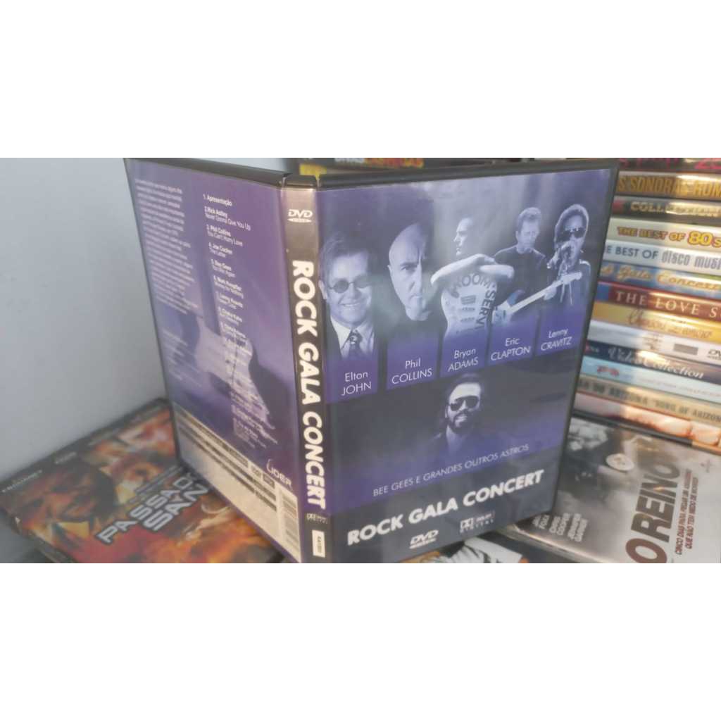 Dvd Rock Gala Concert - Grandes Astros Do Rock E Pop Bee Gees Phil collins Bryan adams Eric clapton Elton John Cravitz
