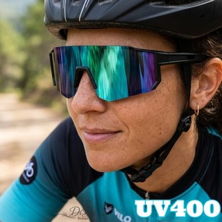 Óculos Esportivo Ciclismo Bike UV400 Proteção Solar Lente Espelhada Leve Confortável