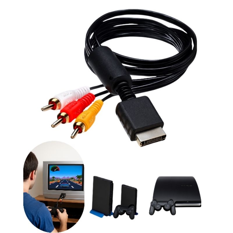 Cabo Playstation Ps1 Ps2 Ps3 Fat Slim Av Audio E Video 3 Rca