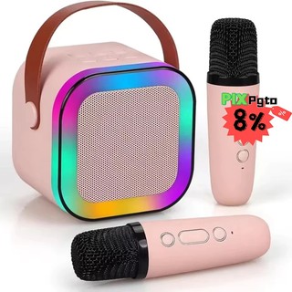 Infantil Caixa De Som C/ Microfones Criança Karaokê Brincadeiras em Família Bluetooth 5.0…