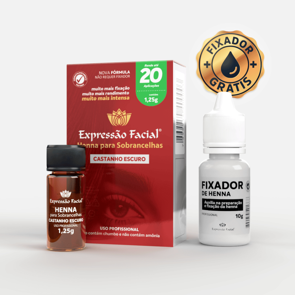Henna Expressão Facial - Castanho Escuro - 20 Aplicações (1.25g) em Oferta na Shopee