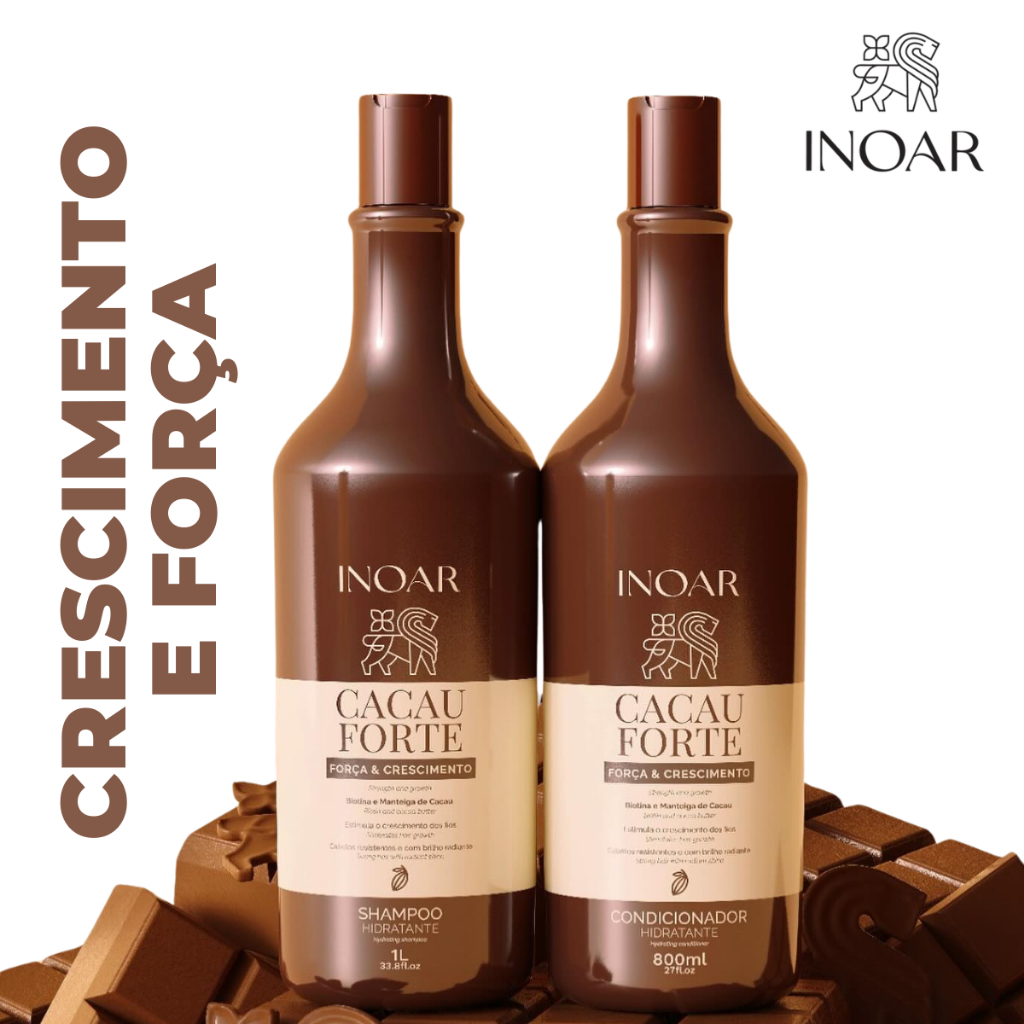 Inoar - Kit Cacau Forte Crescimento e Força Capilar Antiqueda 1L e 800ML em Oferta na Shopee