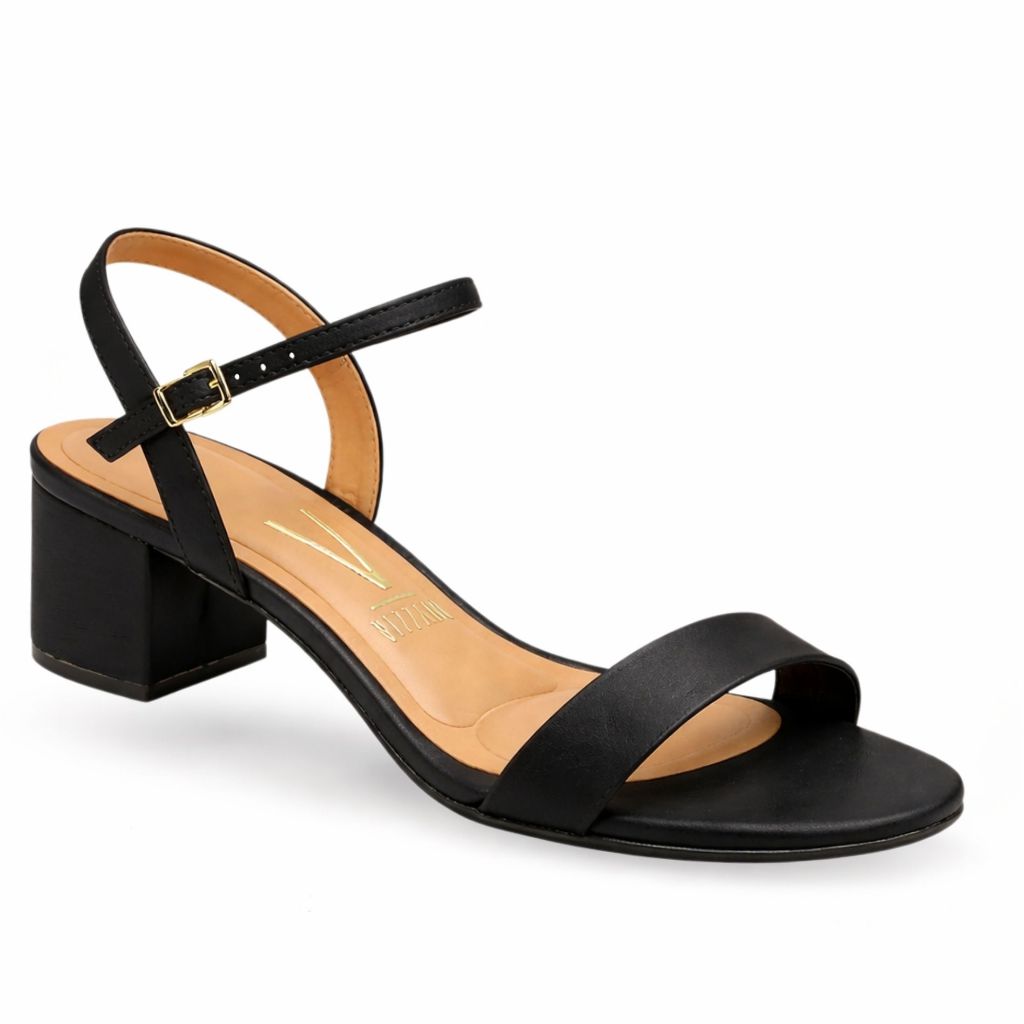 Sandália Feminina Salto Grosso Com Fivela Confortável Vizzano Original