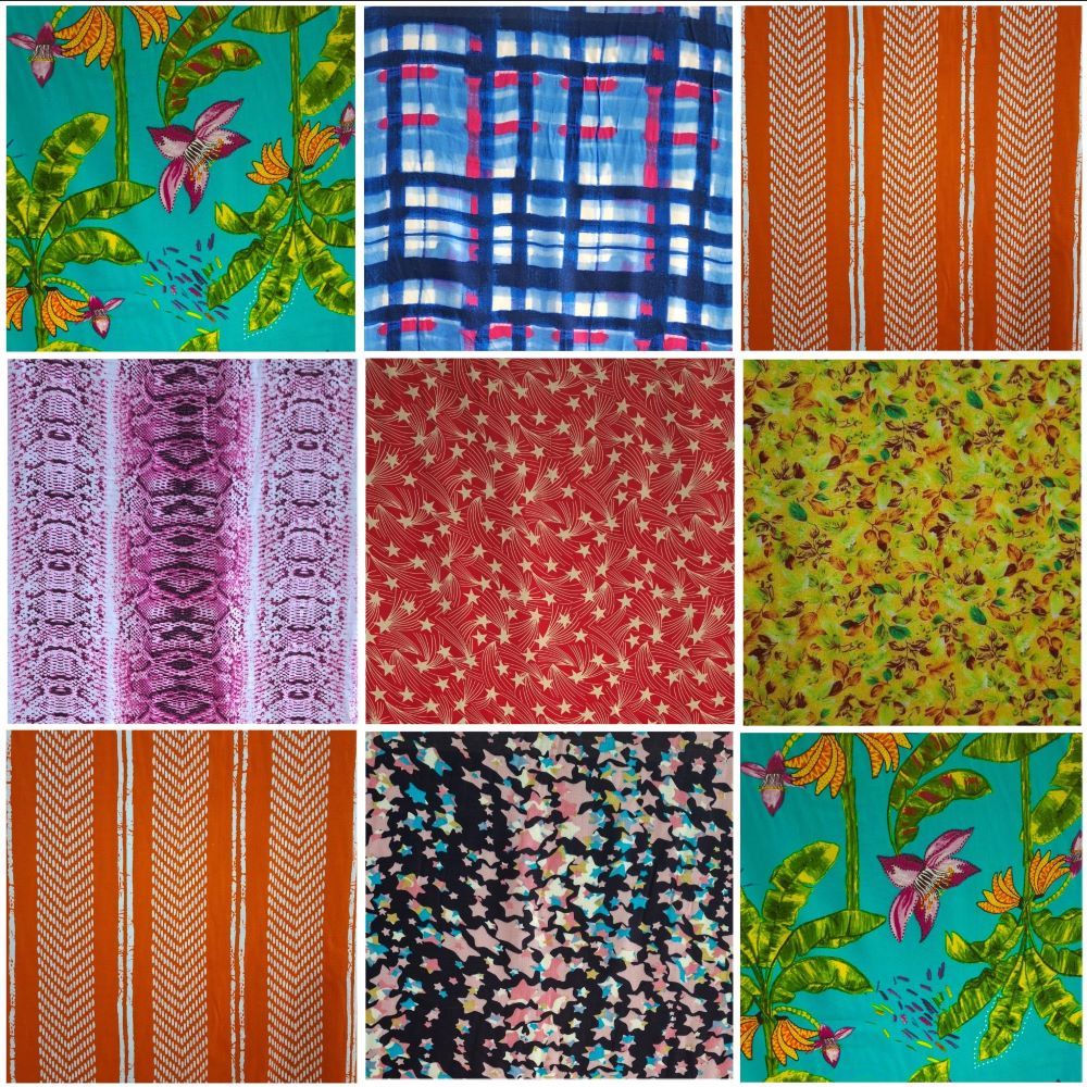 Viscose Estampada 100% Viscose - Tecido para Saia Vestido Camisa Calça Pantalona