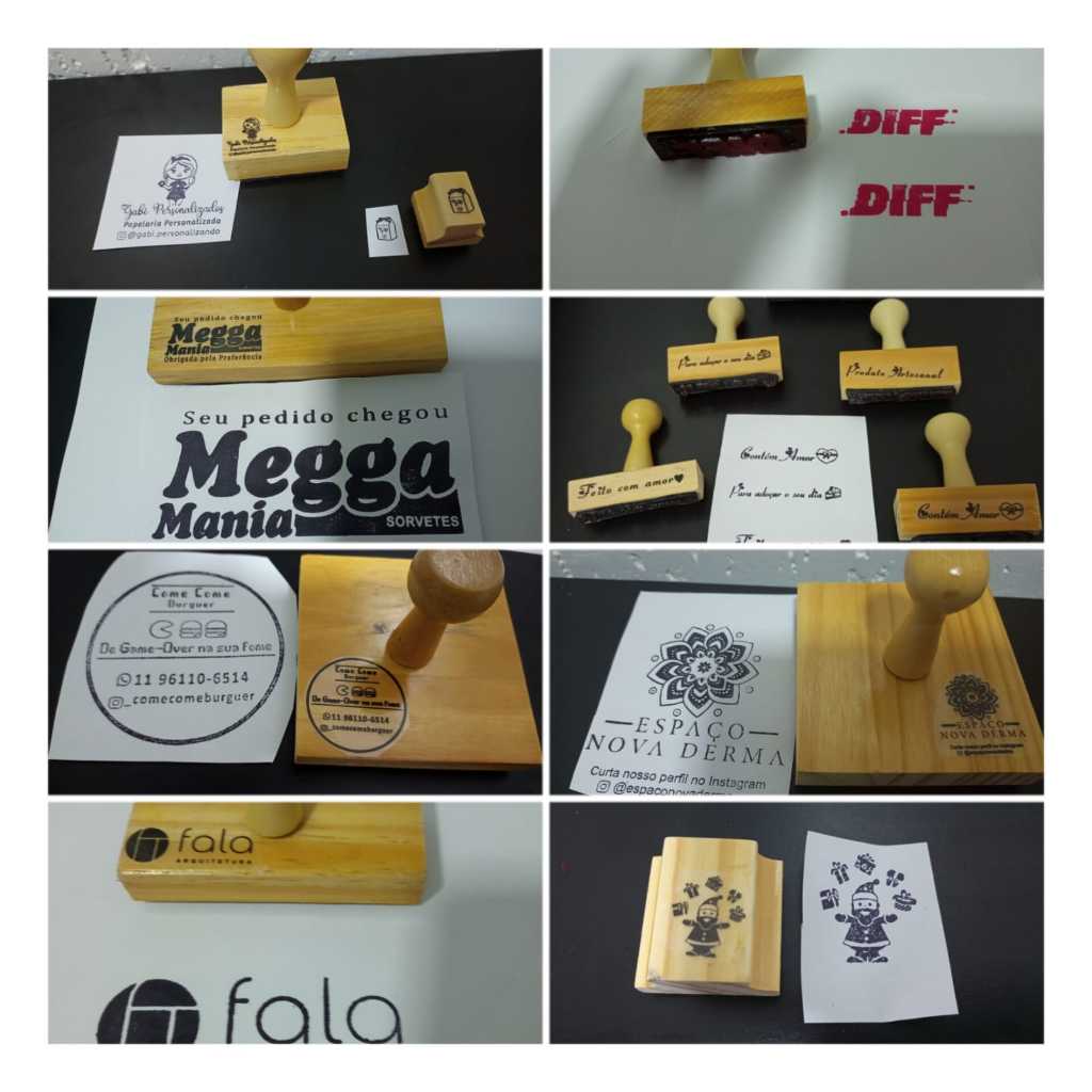 Carimbo de Madeira PERSONALIZADO DO SEU JEITO /  ENVIAR NO CHAT/LOGO PARA SACOLA KRAFT E CAIXAS