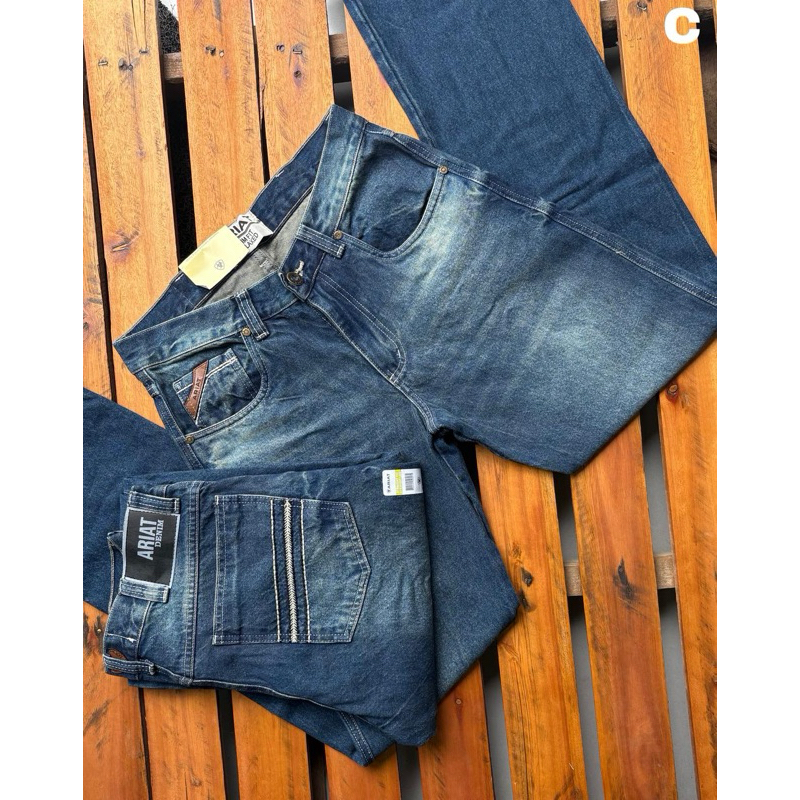 Calça Jeans Masculina Country Ariat Azul Tradicional 100% Algodão Resistente Tamanhos 38 ao 48