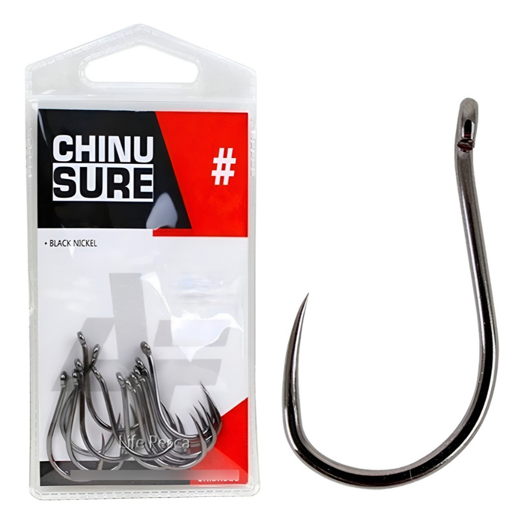 Anzol Albatroz Chinu Sure Black Nickel Sem Farpa - Escolha o Tamanho (Nº 4 ao 13)