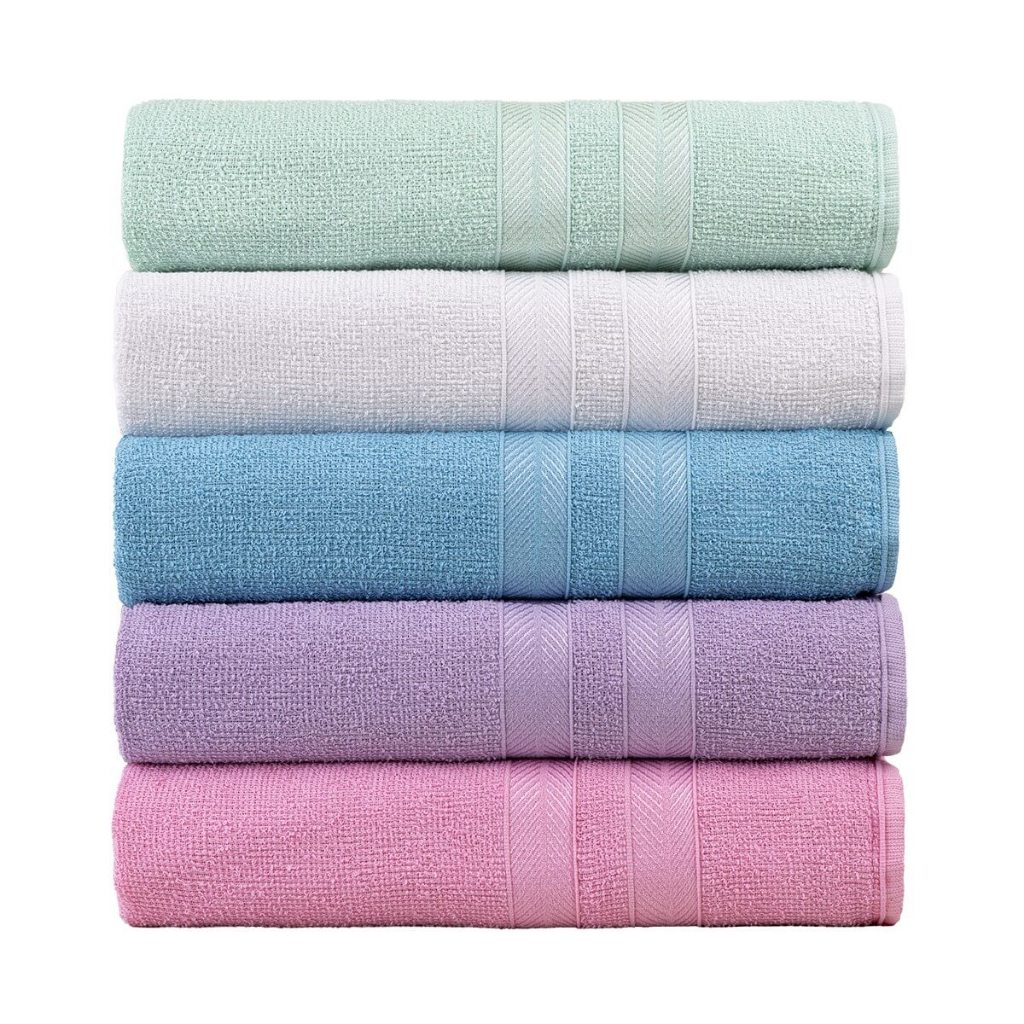Kit Com 5 Toalhas de Banho 100% Algodão Enxuta Caricinha - Banho Conforto