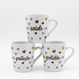 Kit Caneca 120ml Porcelana Frases Sucesso Gratidão Xicara Chá Café Seja Luz Presente Inspirador Decoracao em Oferta na Shopee