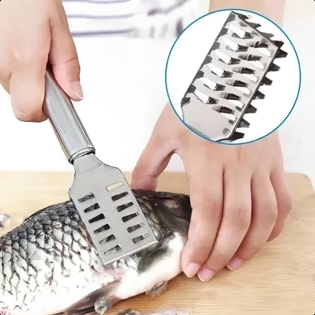 OFERTA Limpador Inox Para Escamas 19x3x1cm Remove Escamas do Peixe Clink
