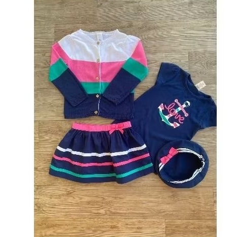 kit com 4 peças para menina marinheira , 4 anos gymboree- desapego