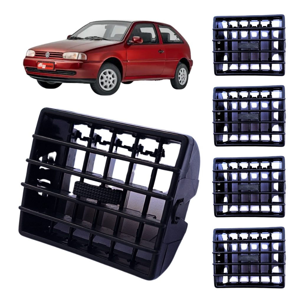 Kit 4 Difusor Tela Grade Saída de Ar Gol Saveiro Parati Bola G2 95 96 97 98 99 00 01 02 VW Volks