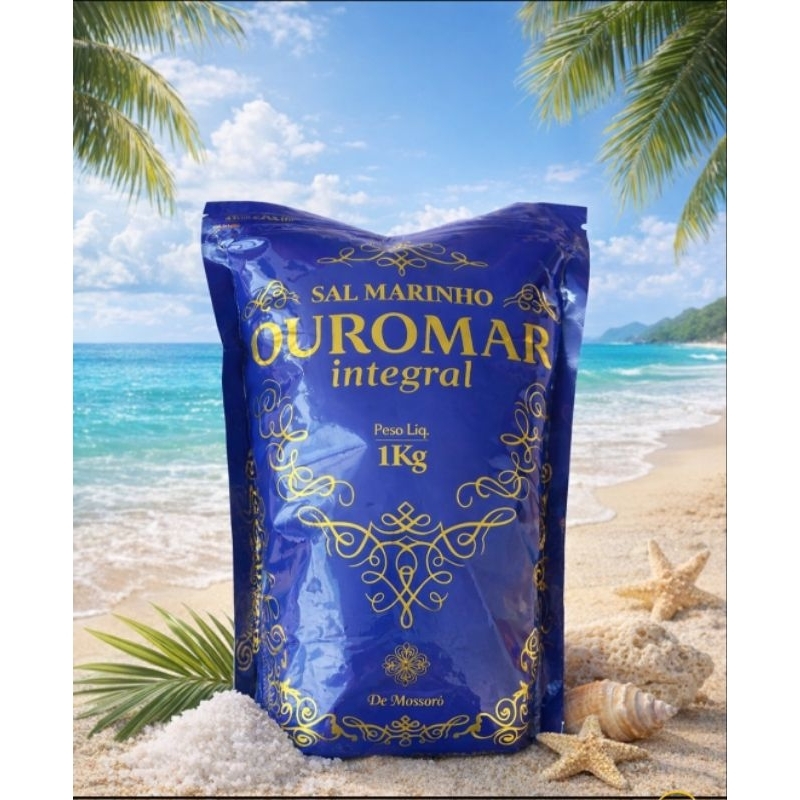 Sal Marinho Ouromar/Integral/Mossoro/1kg em Oferta na Shopee