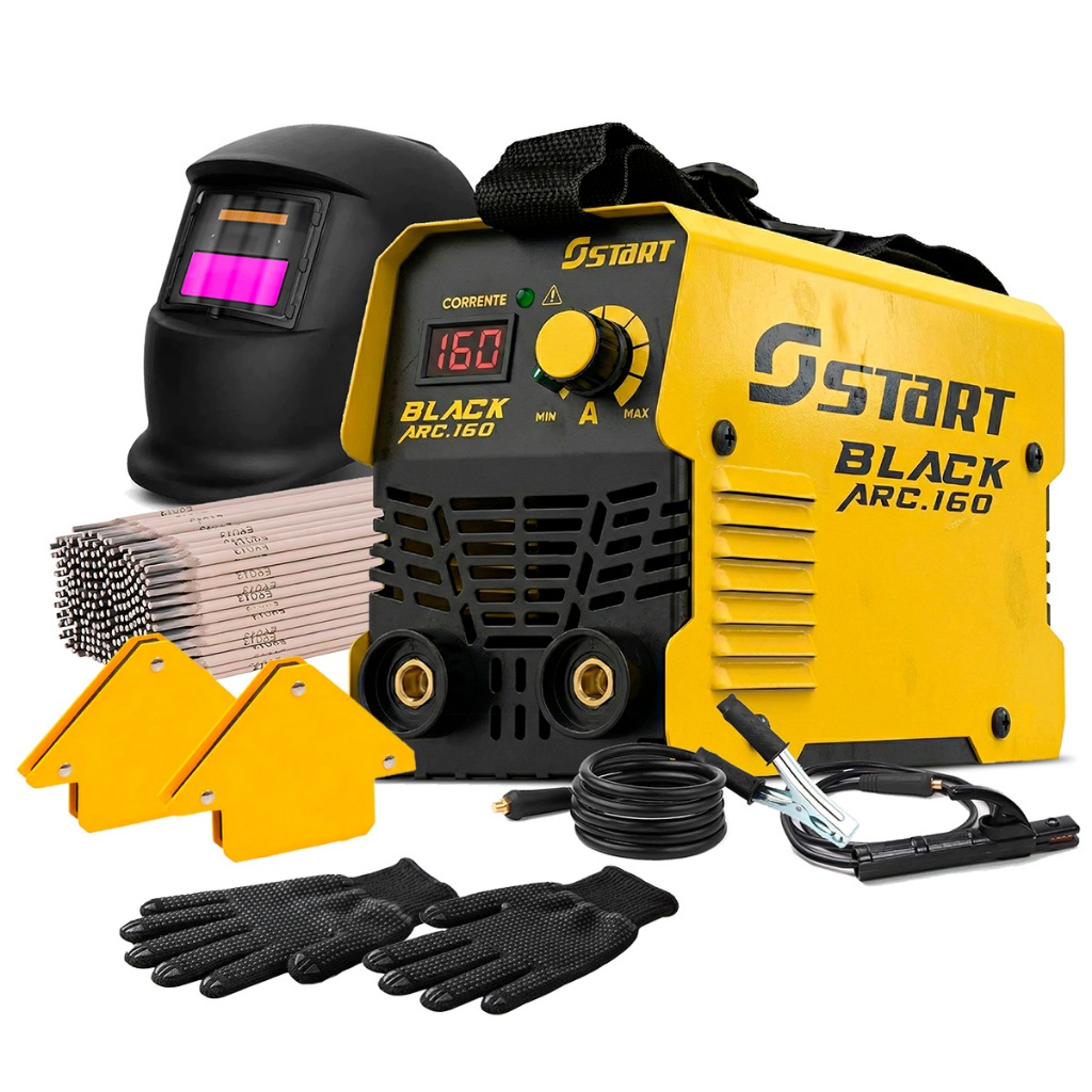 Kit Solda Máquina Inversora 160a Mma Tig 220v Com Mascara De Solda + Acessórios em Oferta na Shopee