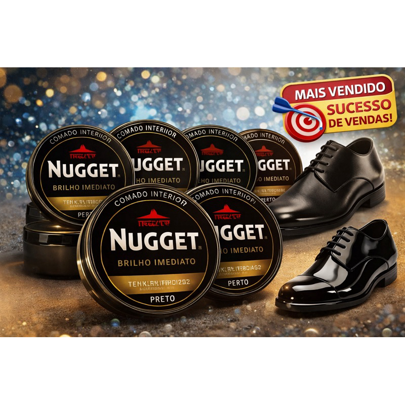 Detalhes do Graxa Nugget 36 gr para sapatos kit 6 e 12 unidades