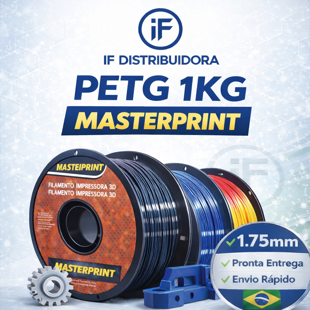 Imagem Filamento PETG 1Kg 1.75mm MasterPrint Premium Alta Resistência p/ Impressora 3D – Várias Cores