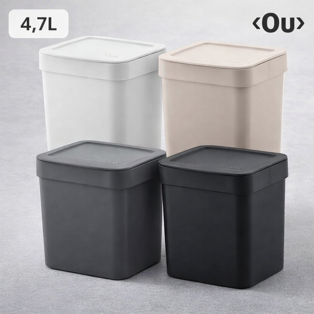 Lixeira 4,7L com Tampa Esconde Saco OU | Pia Cozinha Banheiro Lavabo Escritório