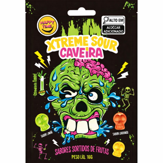 Bala Azeda Caveira Xtreme Happy Time Ácida 18g em Oferta na Shopee