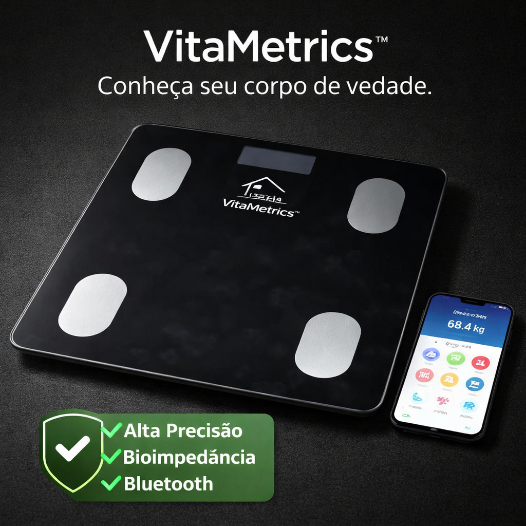 Balança Inteligente Bioimpedância Bluetooth Medidor Gordura Corporal Alta Precisão Resistente