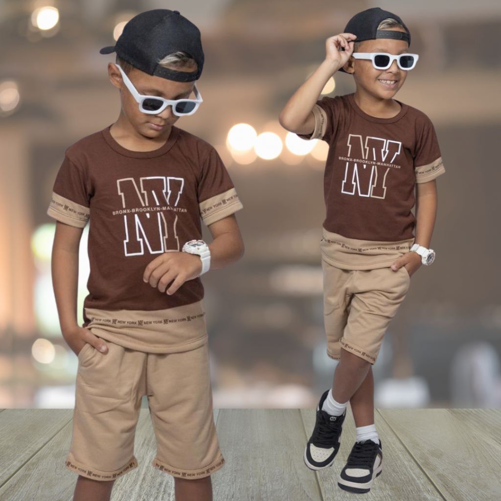 Conjunto Infantil Juvenil Menino 2024 Camiseta 30.1 + Bermuda Moletinho