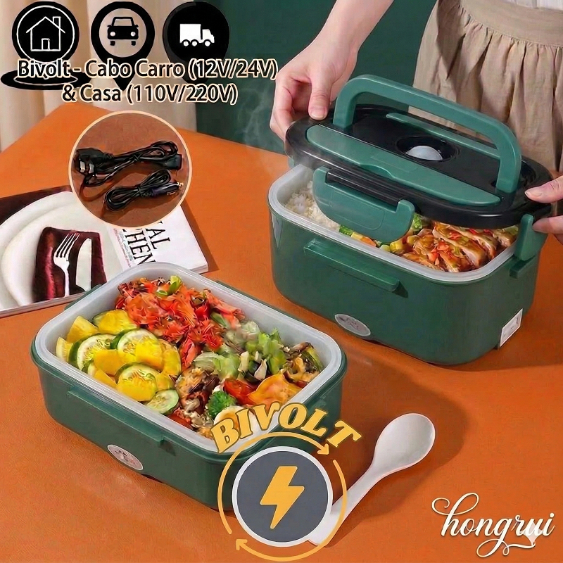 Marmita Elétrica Veicular Tomada Bivolt 110V/220V E 12V/24V - Marmita Térmica Para Comida em Oferta na Shopee