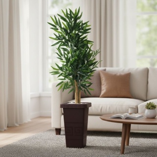 Planta Artificial Arvore Bambu Mosso Da Sorte Arranjo De Decoração Com Vaso em Oferta na Shopee