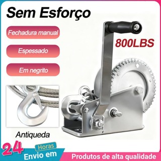 Guincho Manual Catraca 800LBS com Fita de Aço para Carretas e Barcos em Oferta na Shopee