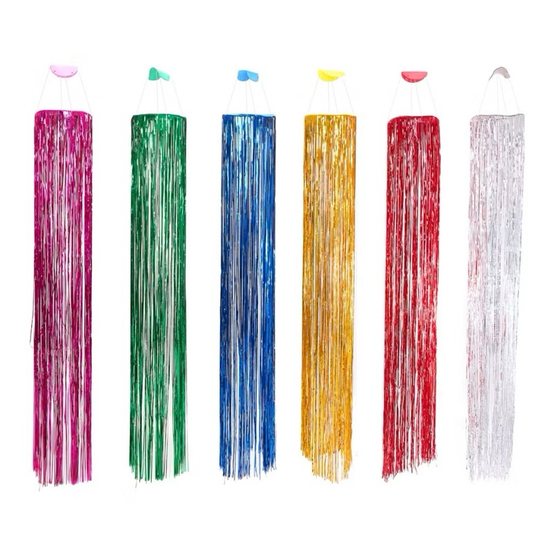 LUSTRE DE FITAS DE RÁFIA METALIZADA | TAM.: 2 METEOS DE ALTURA X 30CM DE LARGURA | LISA |  ACABAMENTO BRILHANTE P FESTAS