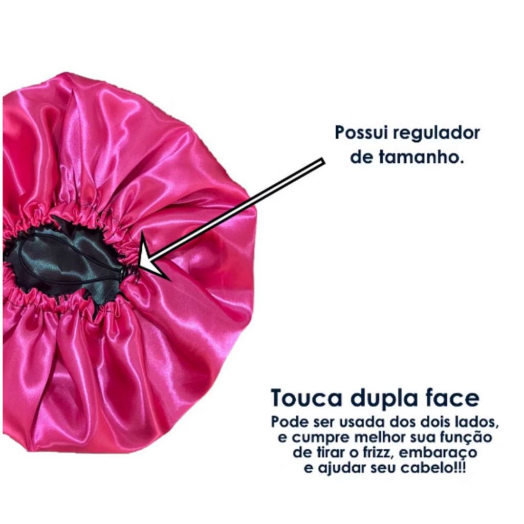 Touca de Cetim Antifrizz para Dormir Proteção Capilar Cabelo Cacheado Crespo e Liso Ajustável