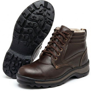 Bota Coturno de Segurança em Couro Legitimo com Bico de PVC em Oferta na Shopee