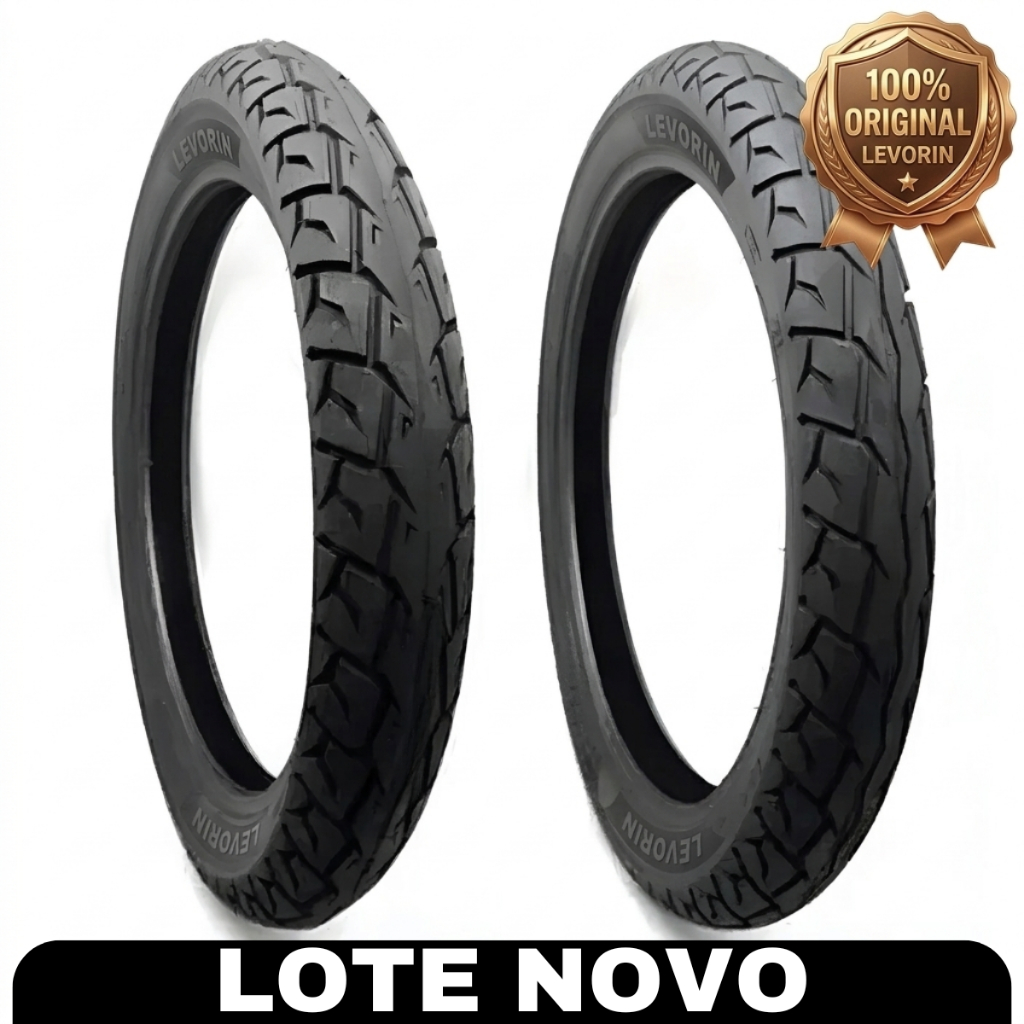 Par Pneu Moto Levorin Matrix 80/100-18 + 90/90-18 Cg Titan Fan 125 150 160 Pneu para uso com Câmara