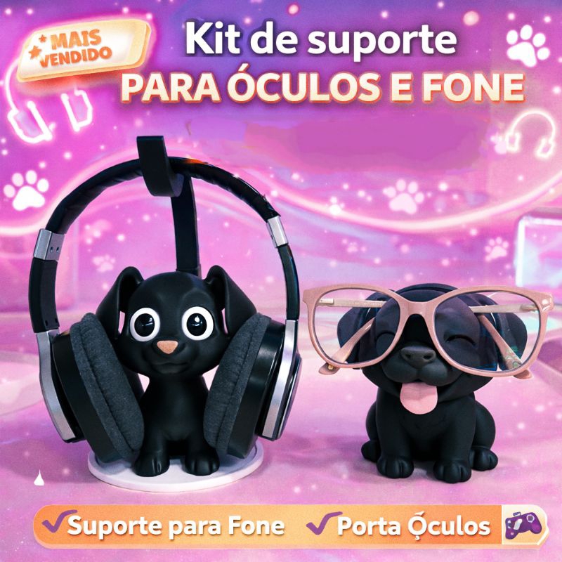 Kit Cachorrinhos -  Porta Fone + Porta Óculos | Decoração Funcional criativa