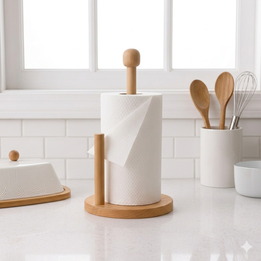 Suporte Porta Papel Toalha Bambu Organizador Cozinha Porta Rolo Papel Toalha em Oferta na Shopee