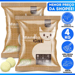 Areia De Gato Mandiocat Biodegradável Mandioca Grão finos Para Gatos - OFERTA