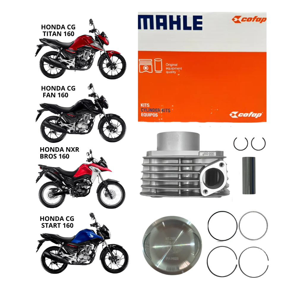 Kit Cilindro Motor Honda Titan 160 Fan 160 Start 160 Cargo 160 Bros 160 2016 A 2024 em Oferta na Shopee