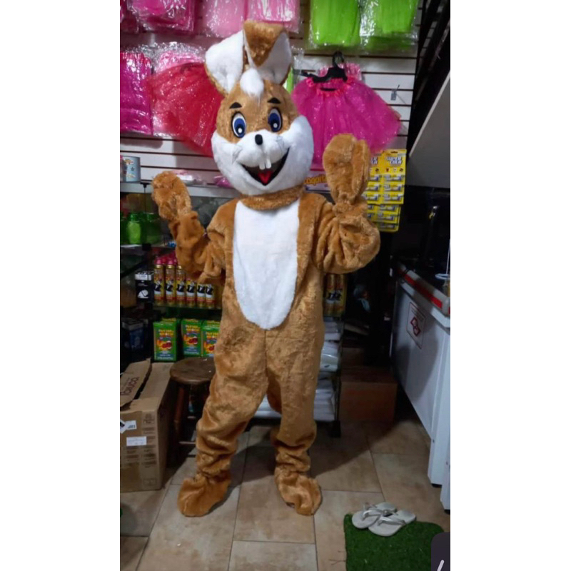 FANTASIA COELHO CABEÇÃO | MARROM | TAM.: 2 METROS E 40CM | FESTA | PÁSCOA | COELHINHO ANIMADO | CABEÇÃO | PEGADINHA