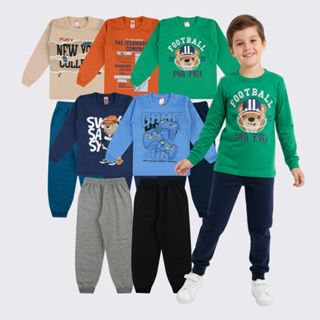 Kit 10 Peças 5 Conjunto Moletom Menino Roupa Infantil Inverno Frio em Oferta na Shopee