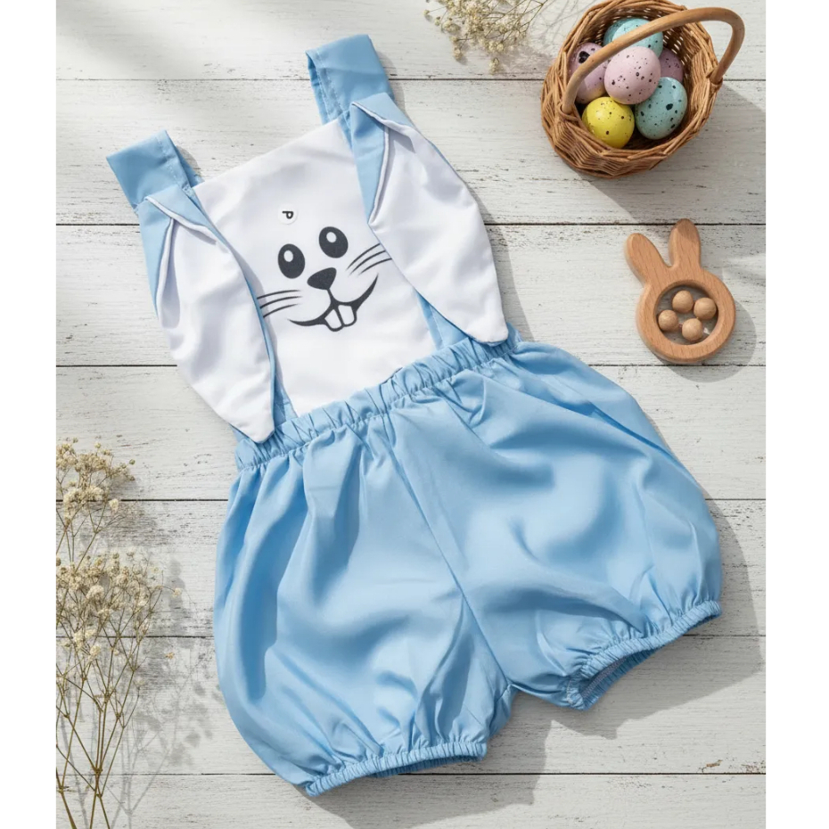 body romper coelhinho da Páscoa baby menino ou menina com orelhinhas 3D jardineira mesversário by Borboletinhas Kids