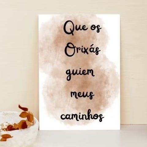 Imagem Quadro Proteção Espiritual Umbanda e candomblé orixás | Frase Axé e Caminhos Abertos
