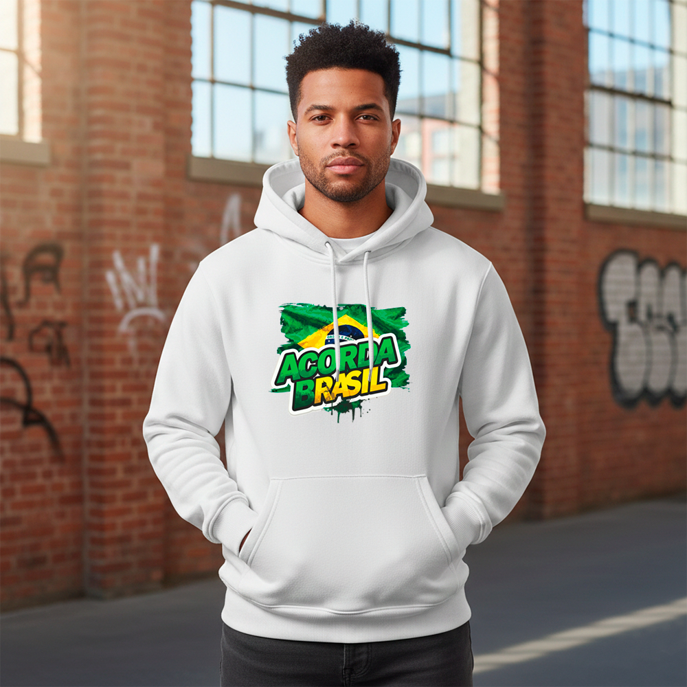 Moletom Canguru Confortável e Estiloso - Blusão de Frio Perfeito para Qualquer Ocasião - Acorda Brasil 2026