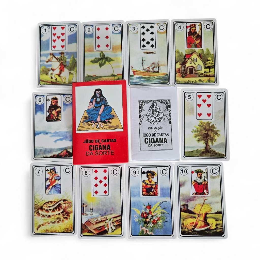 Baralho Cigana Da Sorte Tarot Marselha Deck 36 Cartas + livreto em Oferta na Shopee