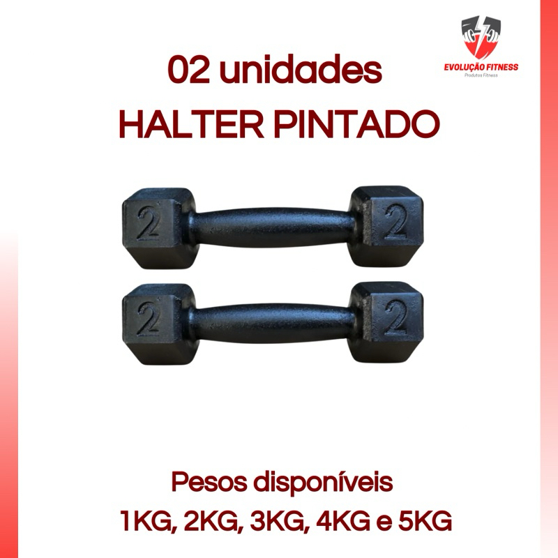 Par Halter Sextavado Pintado-Musculação Academia Funcional Peso Para Braço Treino em Casa Crossfit