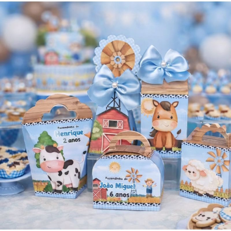 FAZENDINHA Kit Festa Lembrancinhas Caixinhas para festas