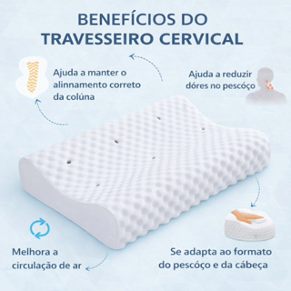 Travesseiro Cervical Ortopédico Magnético – Conforto, Postura e Alívio da Cervical em Oferta na Shopee