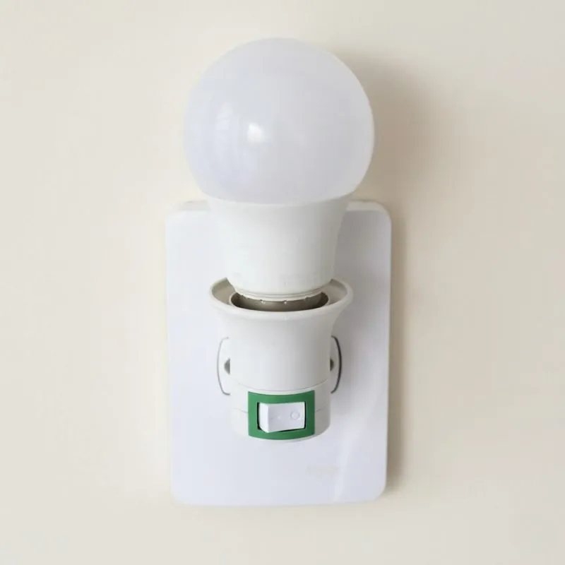 Soquete Adaptador de Lâmpada E27 com Chave Liga/Desliga luz para bancada soquete para obra